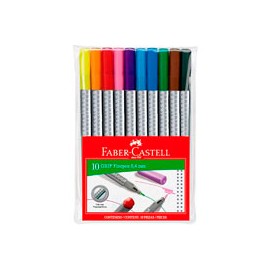 PLUMILES FABER-CASTELL GRIP 0.4 MM CON 10
