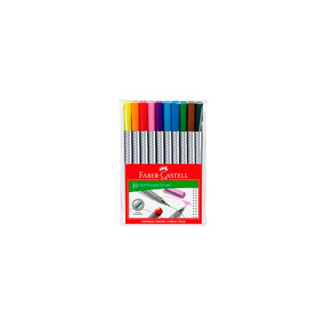 PLUMILES FABER-CASTELL GRIP 0.4 MM CON 10