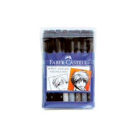 MARCADORES FABER CASTELL MANGA SET NEGROS Y  ...