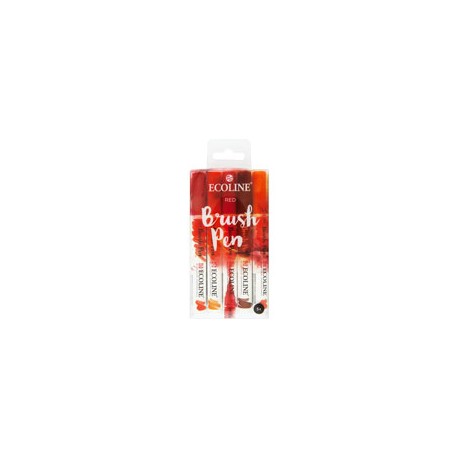 MARCADOR ECOLINE BRUSH PEN TONOS ROJOS PAQUE ...