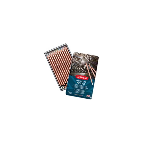 LÁPICES DERWENT METALLIC PAQUETE CON 12