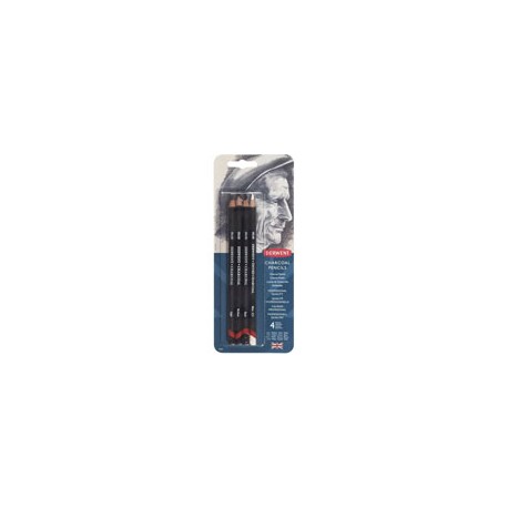 LÁPIZ CARBÓN DERWENT CHARCOAL BLÍSTER CON 4