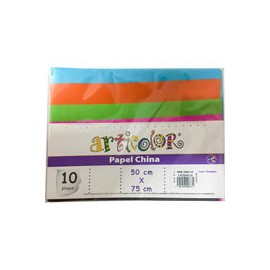 PAPEL CHINA ARTICOLOR 50X75CM 5 COLORES PAQU ...