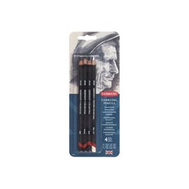 LÁPIZ CARBÓN DERWENT CHARCOAL BLÍSTER CON 4