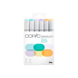 MARCADORES COPIC SKETCH PALE PASTEL CON 6