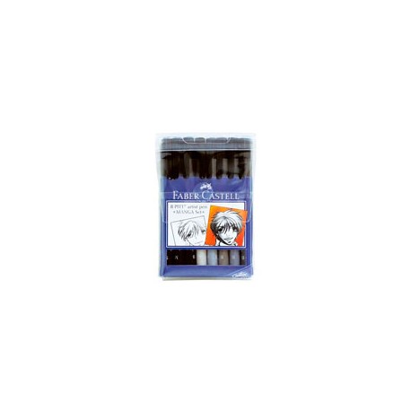 MARCADORES FABER CASTELL MANGA SET NEGROS Y  ...