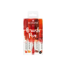 MARCADOR ECOLINE BRUSH PEN TONOS ROJOS PAQUE ...