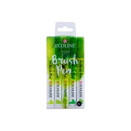 MARCADOR ECOLINE BRUSH PEN TONOS VERDE PAQUE ...