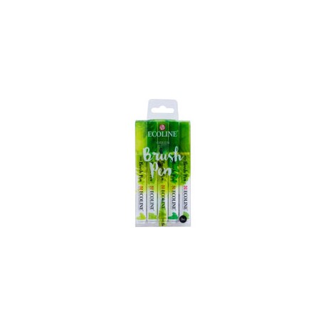 MARCADOR ECOLINE BRUSH PEN TONOS VERDE PAQUE ...