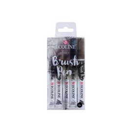 MARCADOR ECOLINE BRUSH PEN TONOS GRIS PAQUET ...