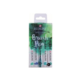 MARCADOR ECOLINE BRUSH PEN TONOS VERDE AZUL  ...