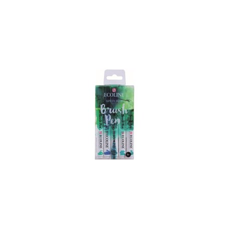 MARCADOR ECOLINE BRUSH PEN TONOS VERDE AZUL  ...