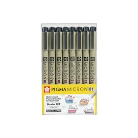 MARCADOR SAKURA PIGMA 01 COLOR PAQUETE CON 8