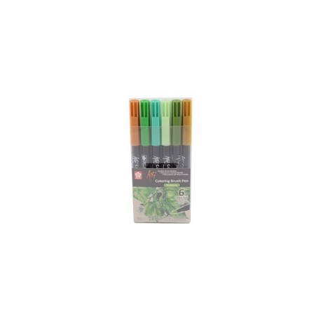 MARCADORES SAKURA KOI BRUSH NATURAL CON 6