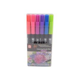 MARCADORES SAKURA KOI BRUSH FLORES CON 6