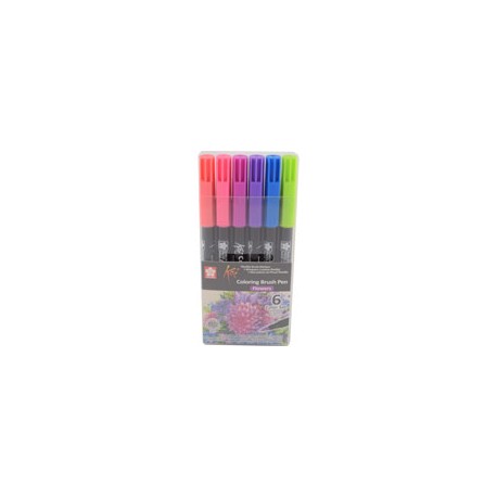 MARCADORES SAKURA KOI BRUSH FLORES CON 6