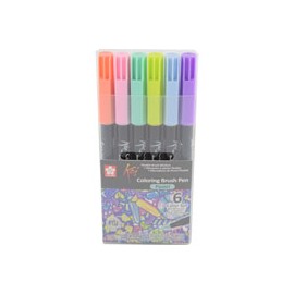 MARCADORES SAKURA KOI BRUSH PASTEL CON 6